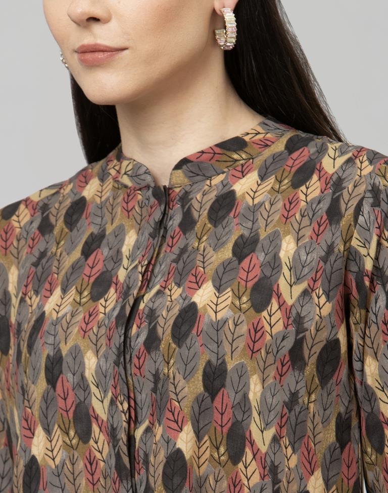 Designer Multicolored Coloured Printed Thick Georgette Tops | Leemboodi