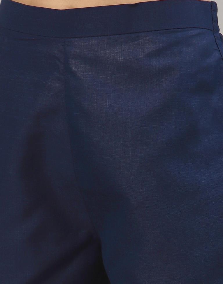 Navy Blue Kurti With Pant And Dupatta | Leemboodi