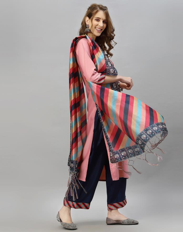 Pink Kurti With Pant And Dupatta | Leemboodi