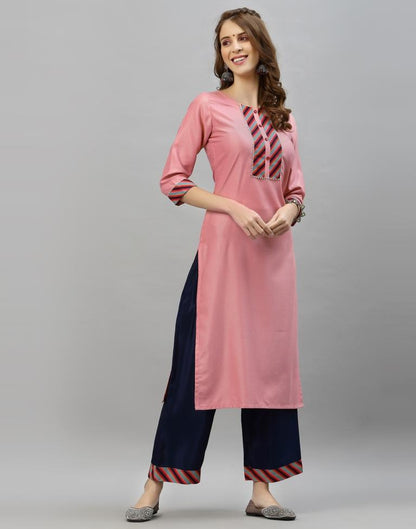 Pink Kurti With Pant And Dupatta | Leemboodi