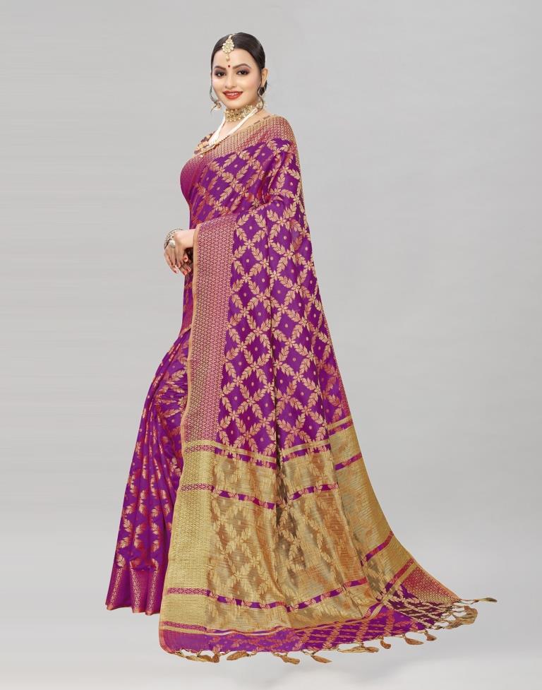 Designer Contrast Benarasi Silk Saree (adi61324)