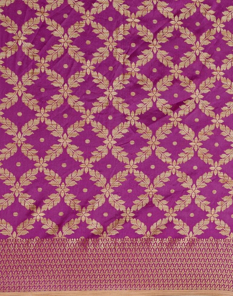 Purple Coloured Banarasi Cotton Silk Saree | Leemboodi