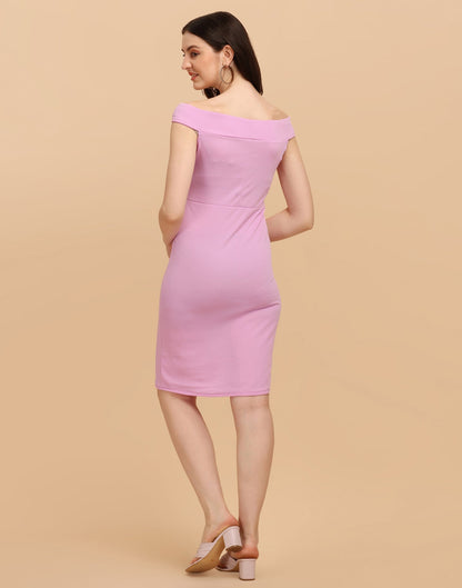 Lavender shoulder Bodycon Dress | Leemboodi