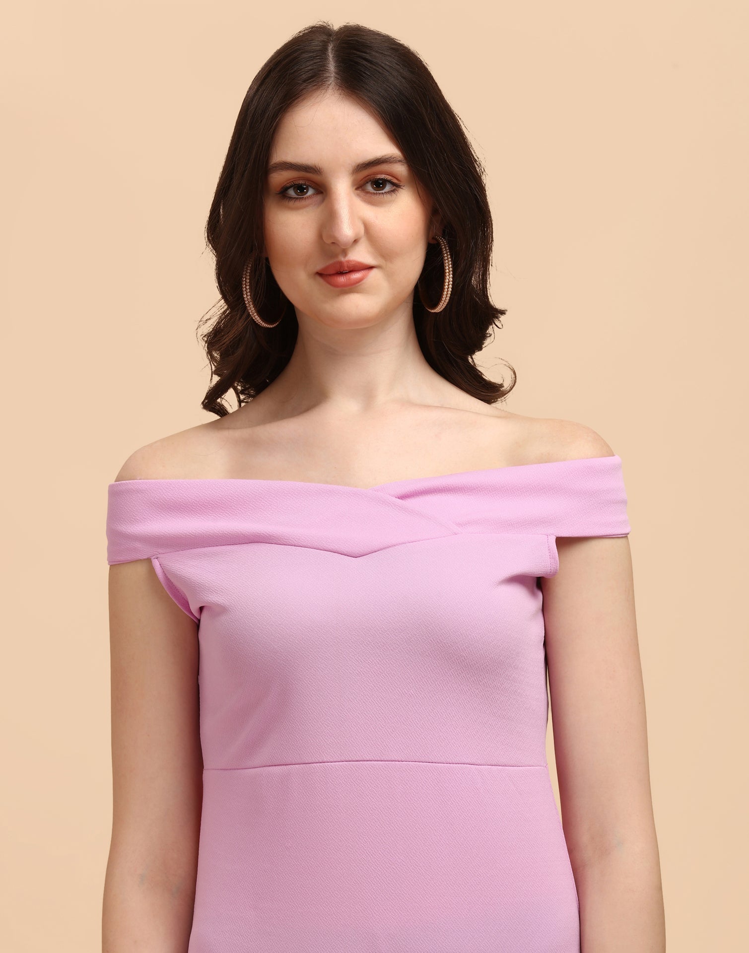 Lavender shoulder Bodycon Dress | Leemboodi