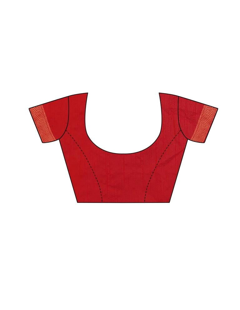 Red Coloured Poly Silk Jacquard Partywear saree | Leemboodi