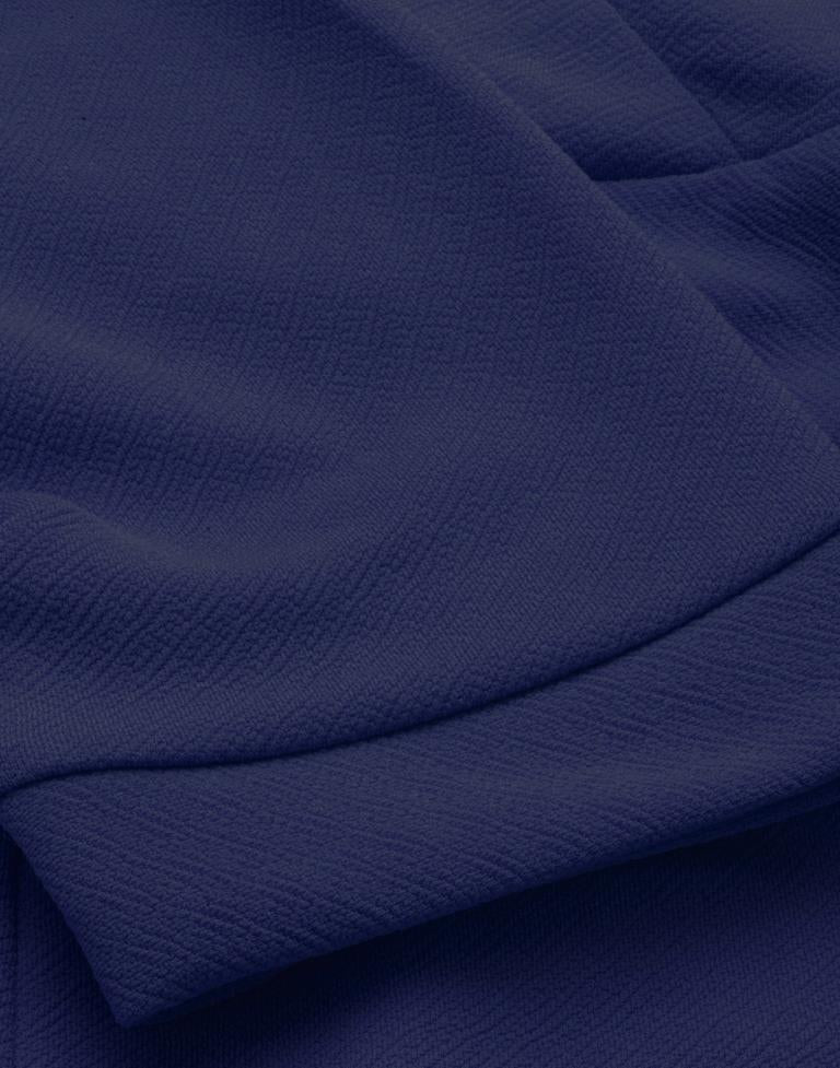 Navy Blue Coloured Knitted Lycra Dress | Leemboodi