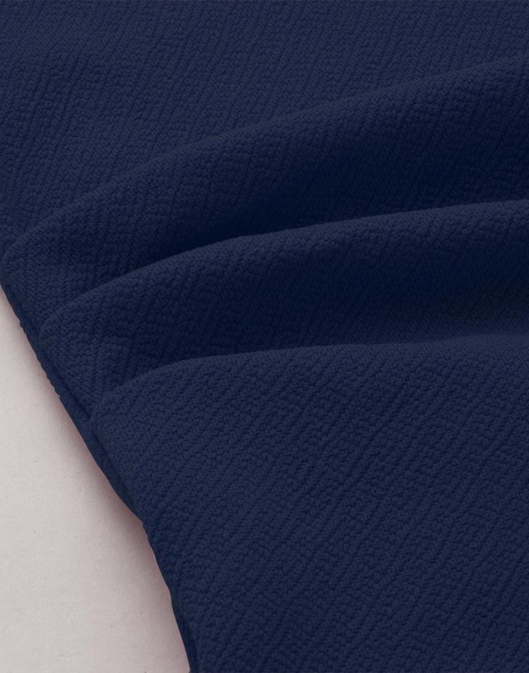Sleek Navy Blue Coloured Knitted Lycra Bodycon | Leemboodi