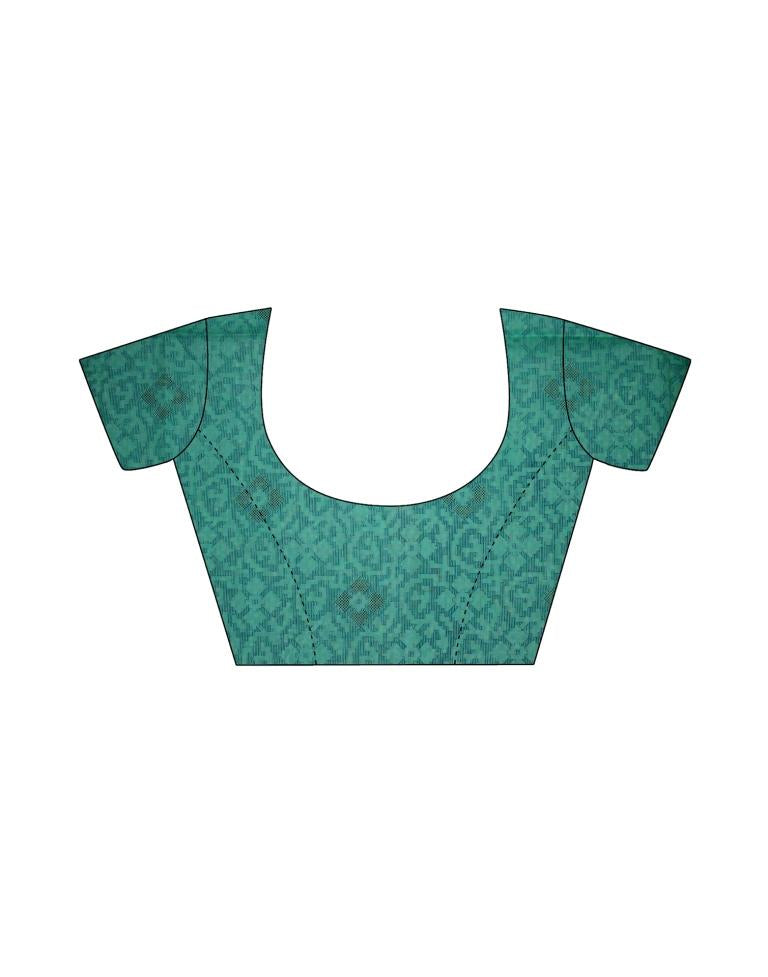 Paris Green Coloured Printed Cotton Saree | Leemboodi