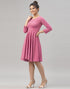 Standard Pink Coloured Knitted Lycra Dress | Leemboodi