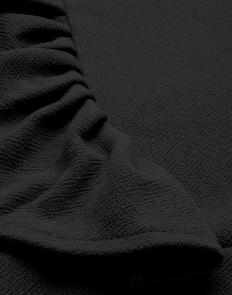 Black Ruffel Bodycon Dress | Leemboodi