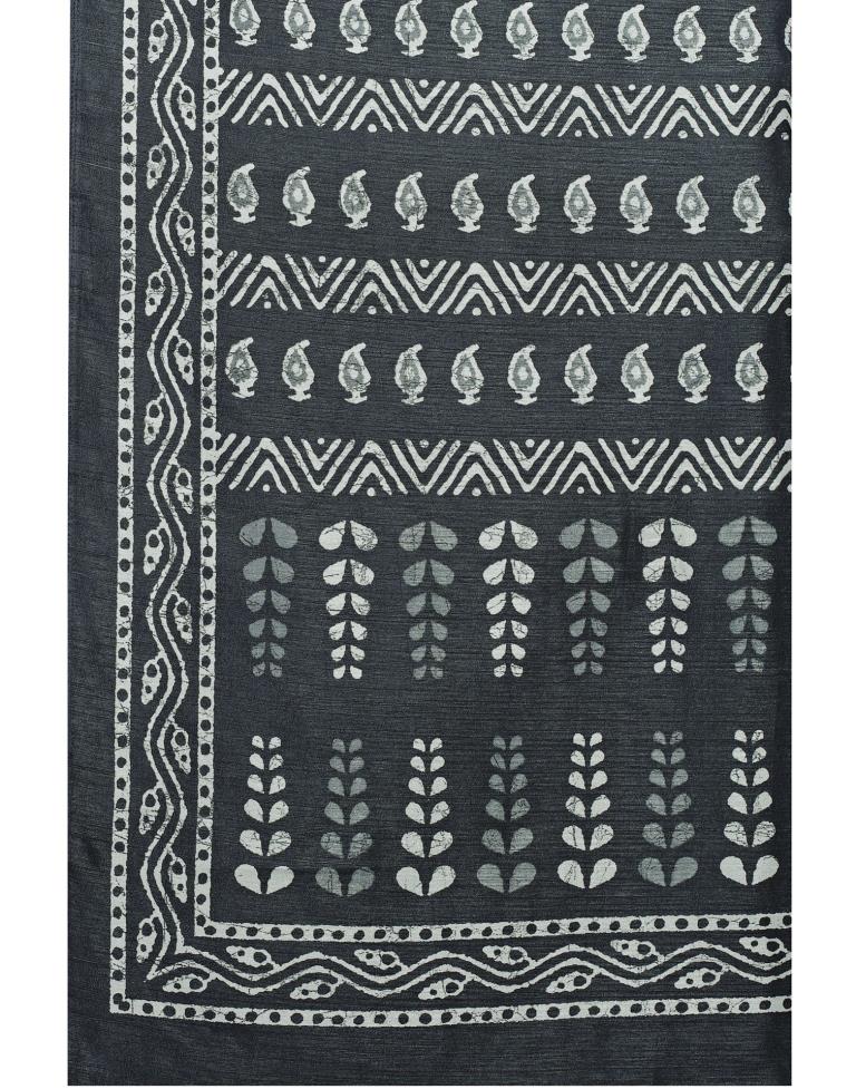 Anchor Grey Coloured Poly Silk Printed Casual saree | Leemboodi