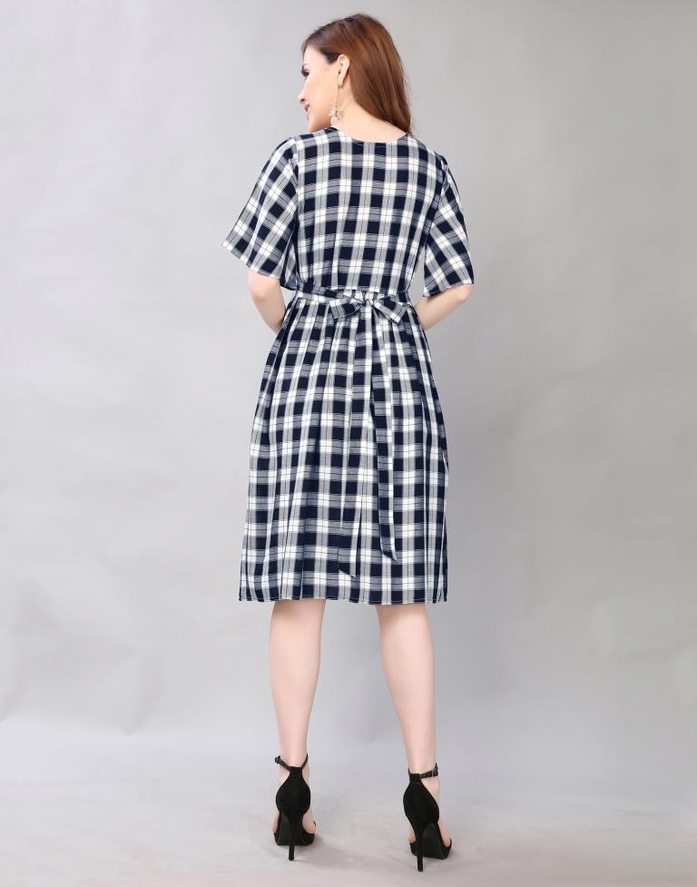 Blue Checkred Dress | Leemboodi