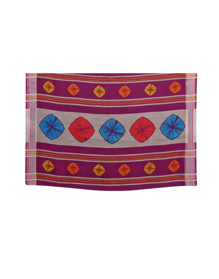 Purple Wine Coloured Poly Cotton Printed Casual saree | Leemboodi