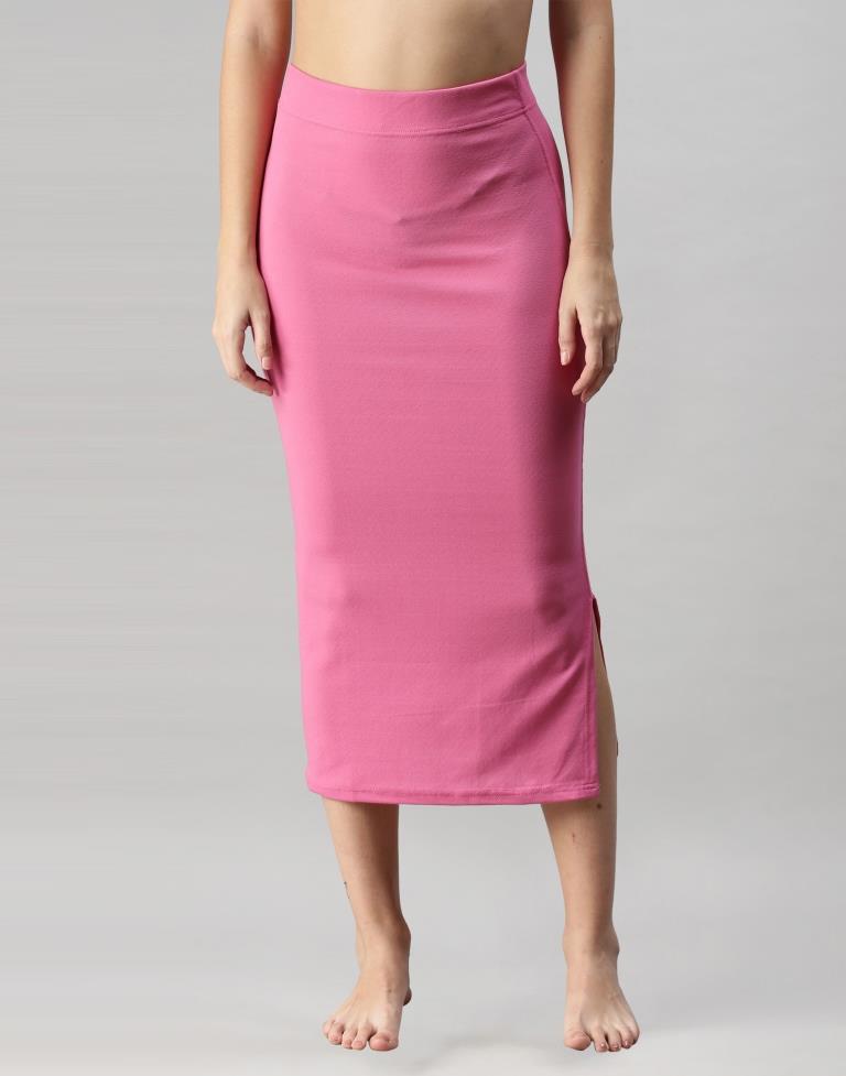 Pink Coloured Lycra Solid Saree Shapewear | Leemboodi