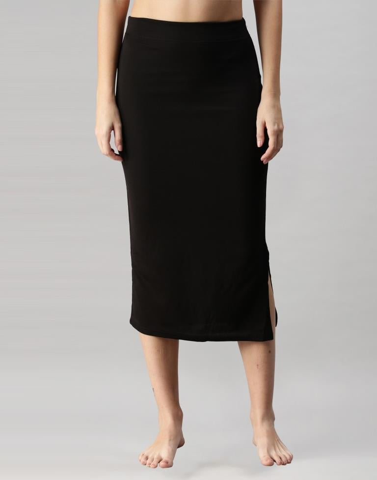 Black Coloured Lycra Solid Saree Shapewear | Leemboodi