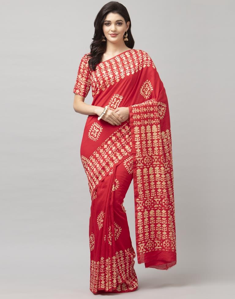 Buy Pink Colour Handwoven Bengal Handloom Cotton Saree (Without Blouse)  17028 | www.maanacreation.com