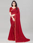 Red Coloured Printed Chiffon Saree | Leemboodi