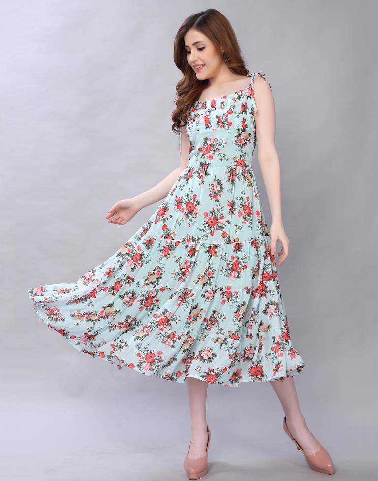 Blue Floral Print Turndown Collar Short Sleeves Lace Up Wide Summer One  Piece Outfit - Milanoo.com
