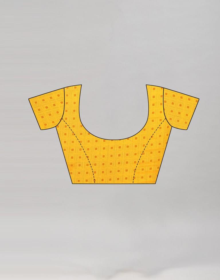 Mustard Yellow Printed Saree | Leemboodi