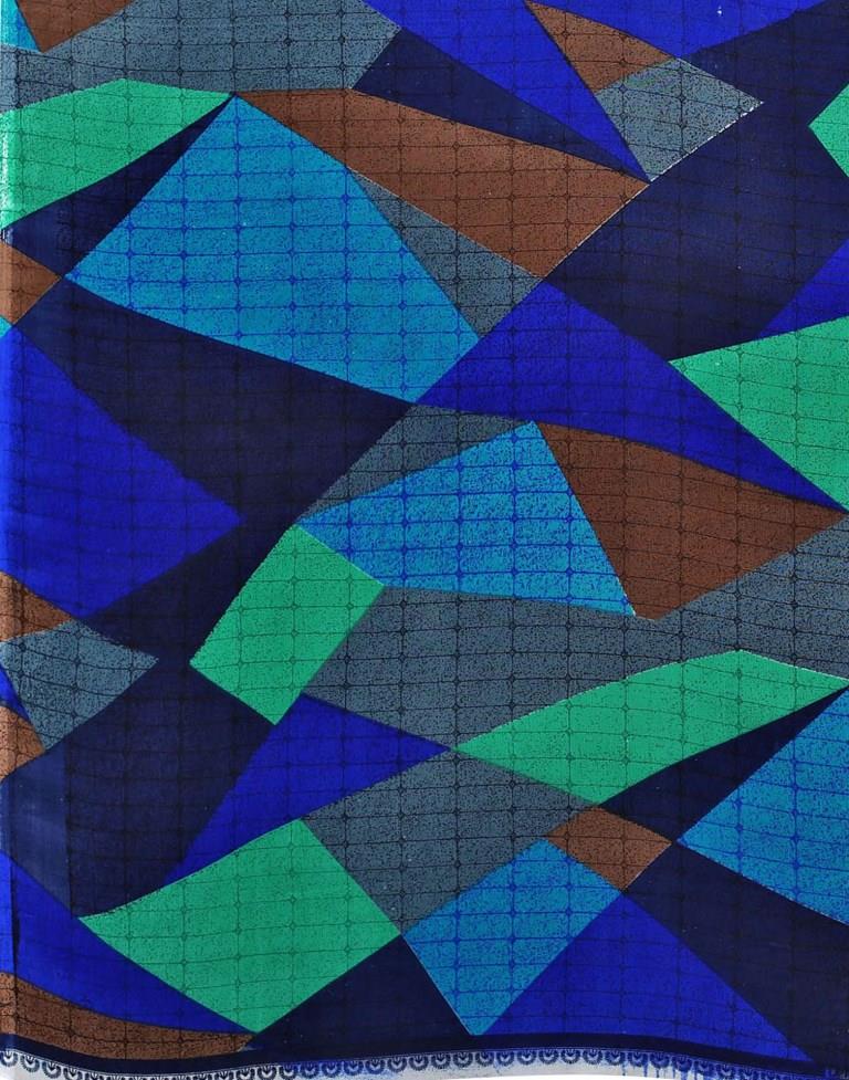 Bedazzling Blue Printed Saree | Leemboodi