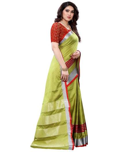 Green Hand Woven Silk Saree | Leemboodi