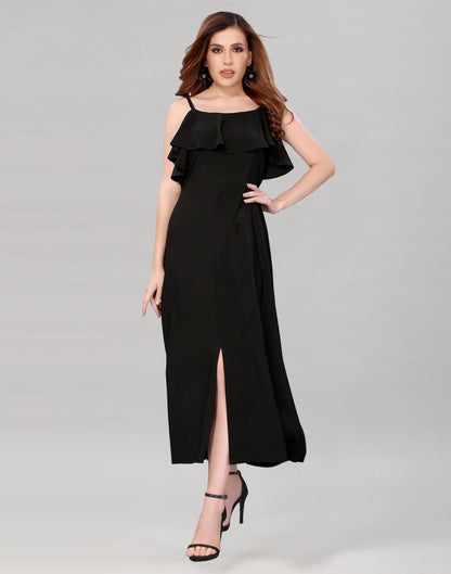 Exclusive Black Slit Dress | Leemboodi