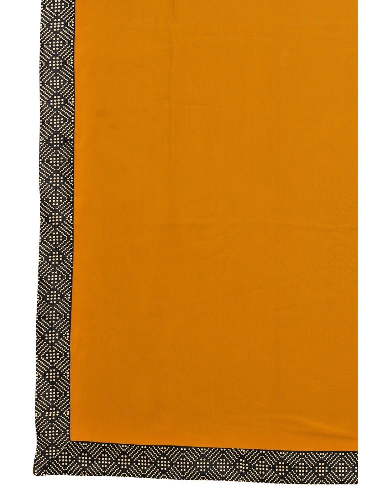 Mustard Yellow Coloured Georgette Plain Casual saree | Leemboodi