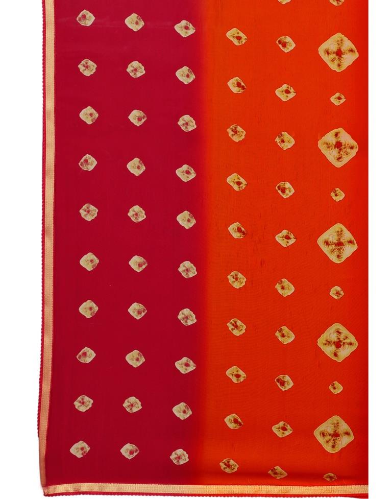 Red Georgette Printed Saree | Leemboodi