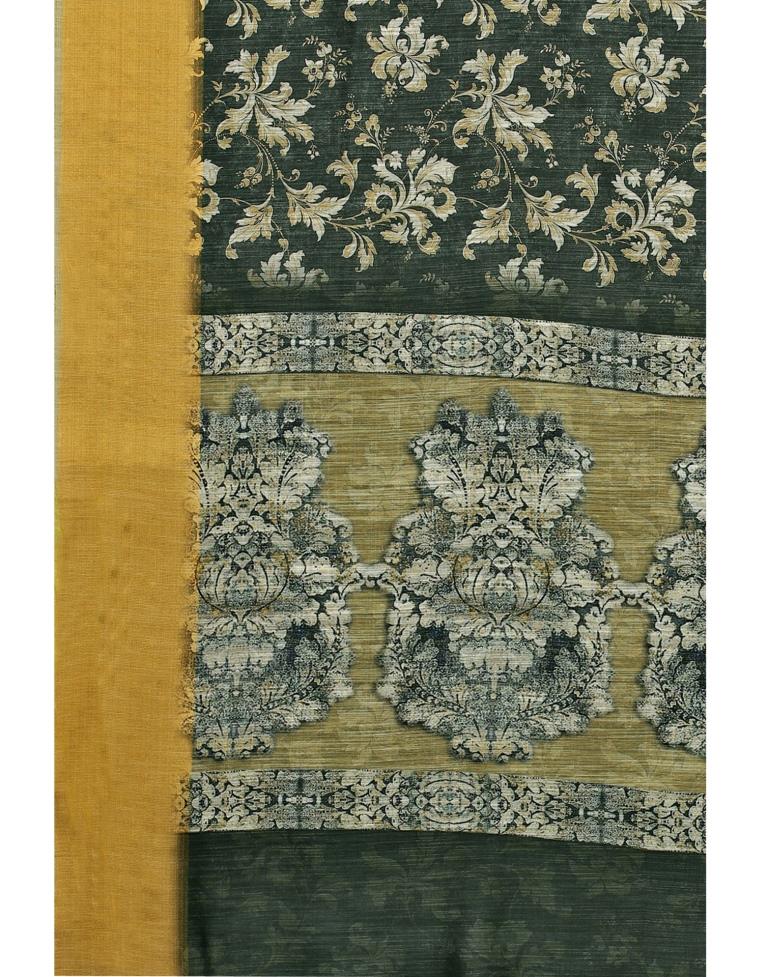 Grey Cotton Printed Saree | Leemboodi