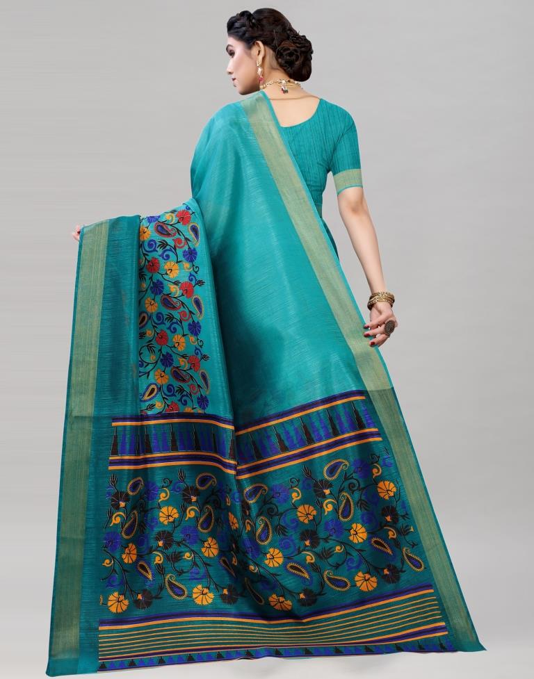 Rama Cotton Printed Saree | Leemboodi