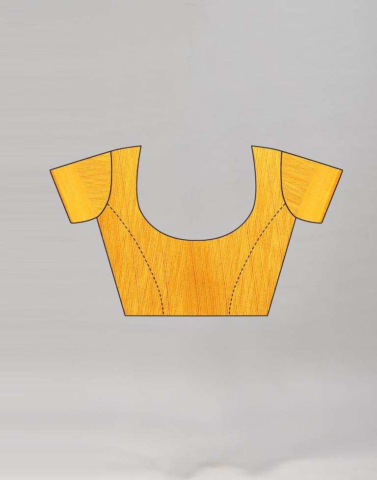 Yellow Cotton Printed Saree | Leemboodi