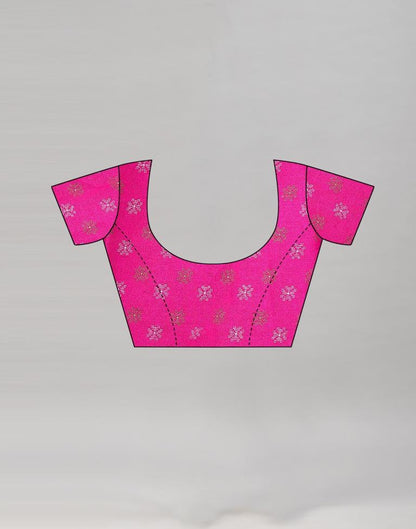 Hot Pink Jute Printed Saree | Leemboodi