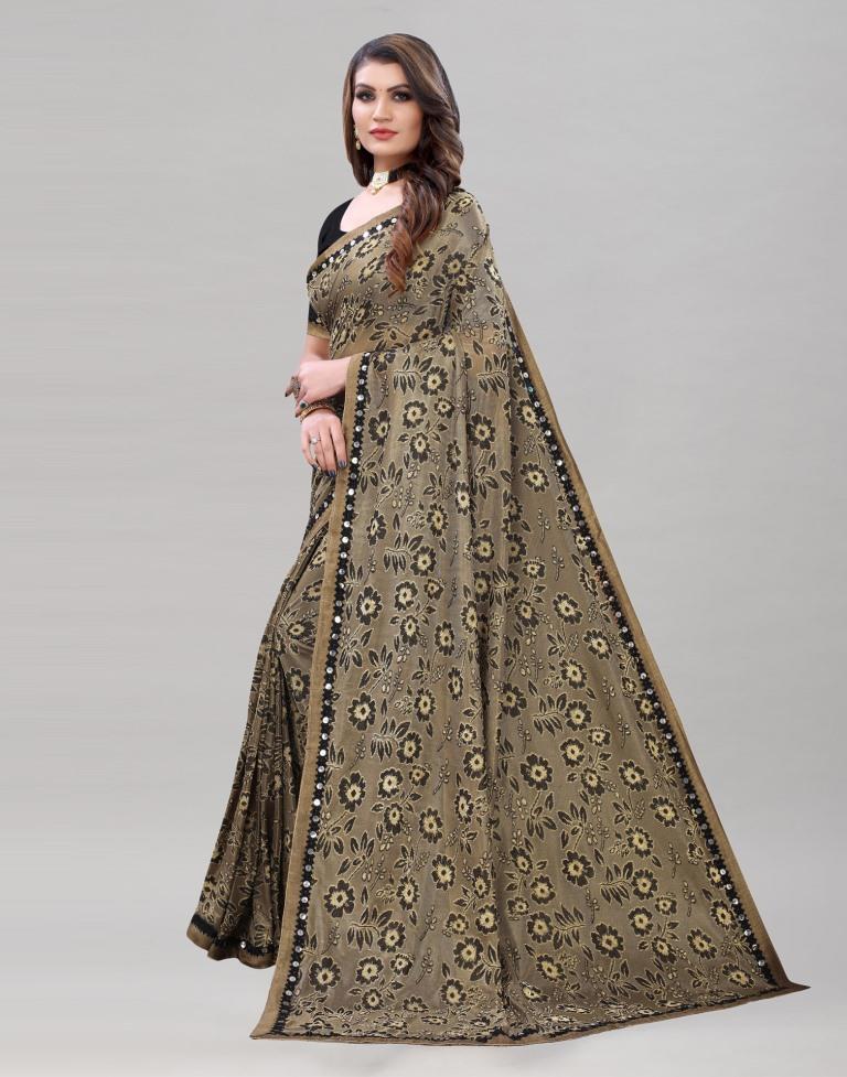 Graceful Peanut Brown Saree | Leemboodi