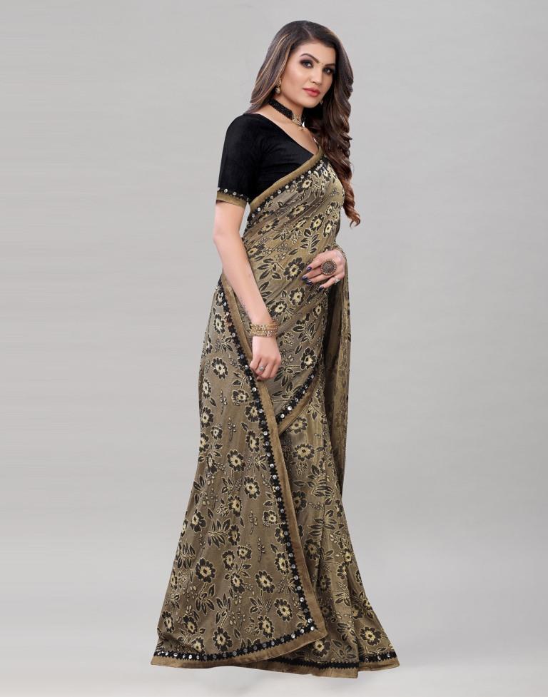 Graceful Peanut Brown Saree | Leemboodi