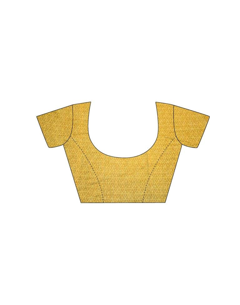 Glorious Yellow Cotton Printed Saree | Leemboodi