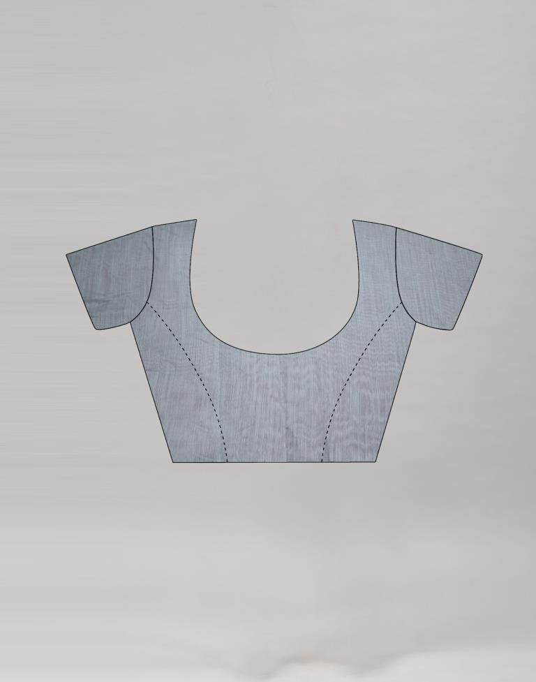 Slate Grey Cotton Printed Saree | Leemboodi