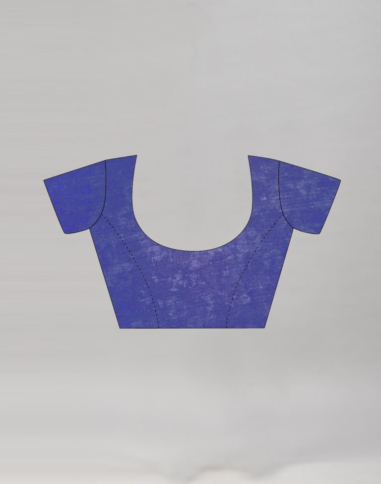 Royal Blue Printed Chiffon Saree | Leemboodi