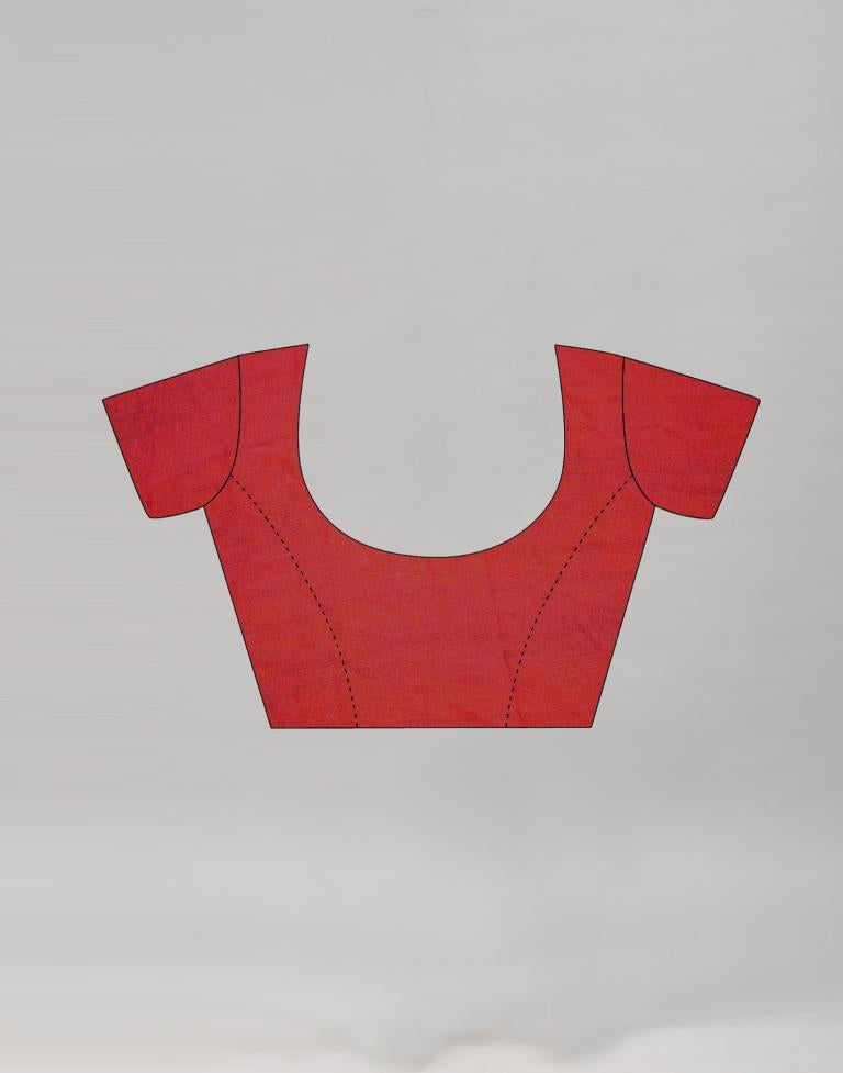 Red Printed Chiffon Saree | Leemboodi