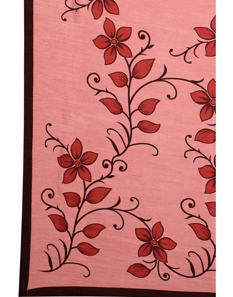 Glitzy Pink Floral Printed Saree | Leemboodi