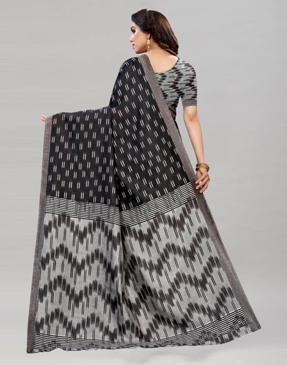 Classy Black Printed Saree | Leemboodi