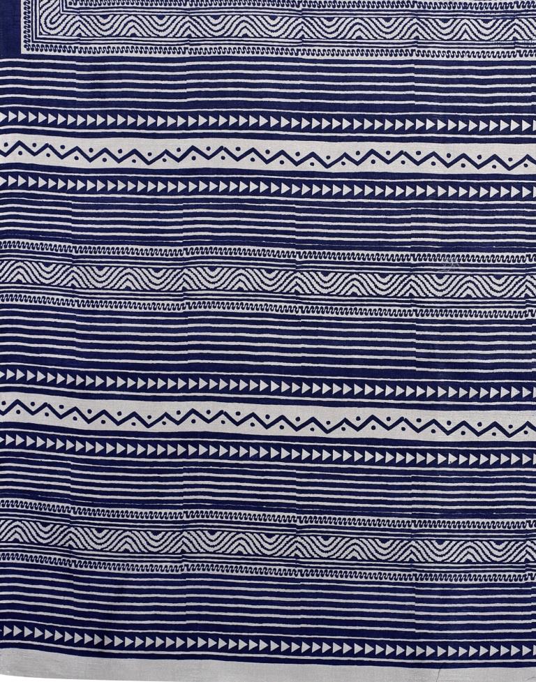 Navy Blue Printed Saree | Leemboodi