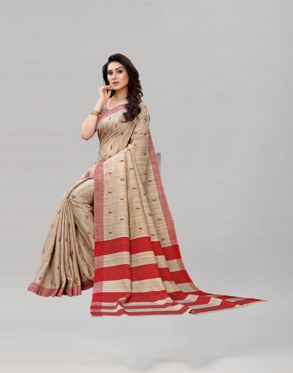 Enigmatic Brown Embroidered Silk Saree | Leemboodi