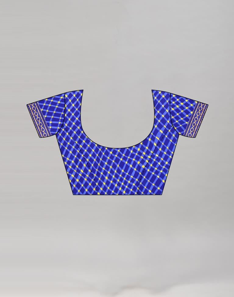 Brilliant Blue Printed Saree | Leemboodi