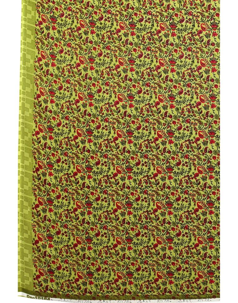 Olive Green Printed Saree | Leemboodi