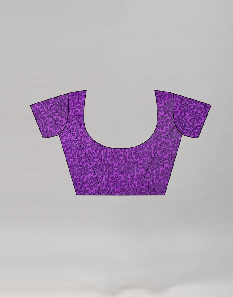 Imperial Violet Printed Saree | Leemboodi