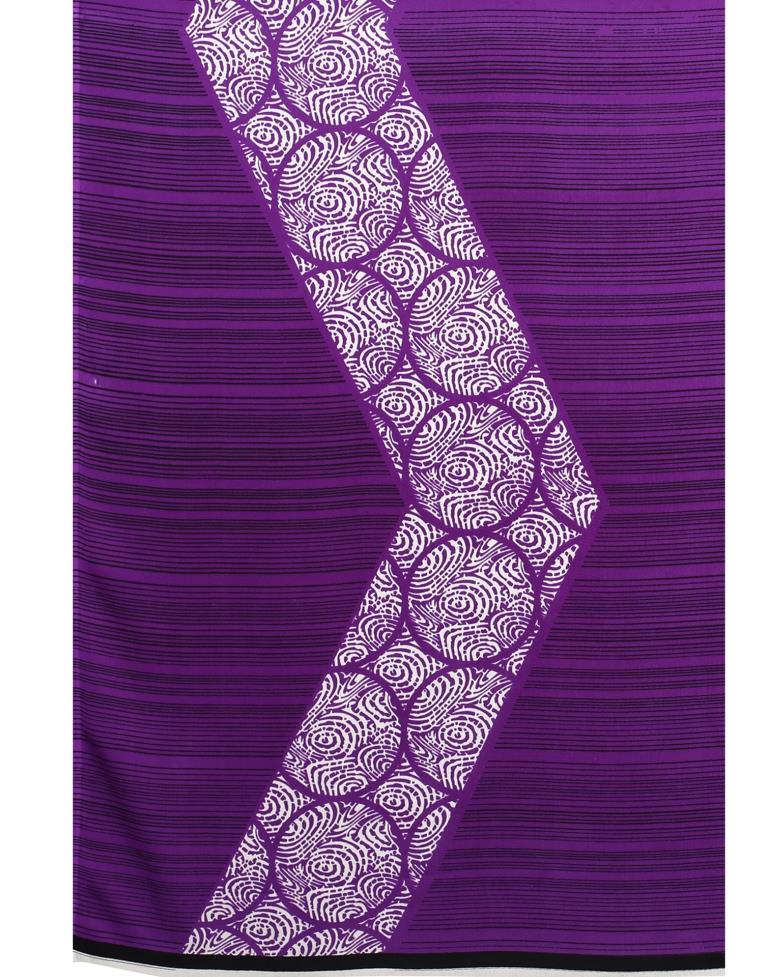 Imperial Violet Printed Saree | Leemboodi