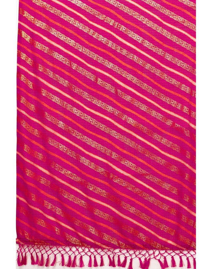 Hot Pink Kota Checks Printed Saree | Leemboodi