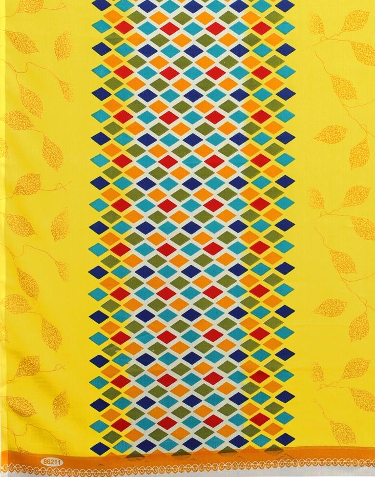 Talismanic Yellow Printed Saree | Leemboodi