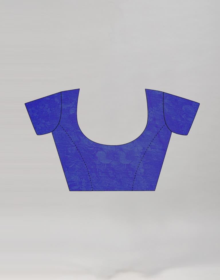 Royal Blue Chiffon Printed Saree | Leemboodi