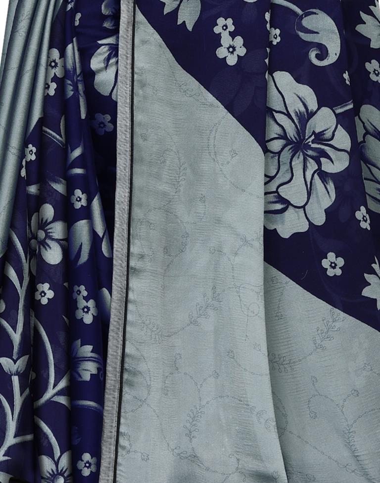 Graceful Grey Printed Saree | Leemboodi